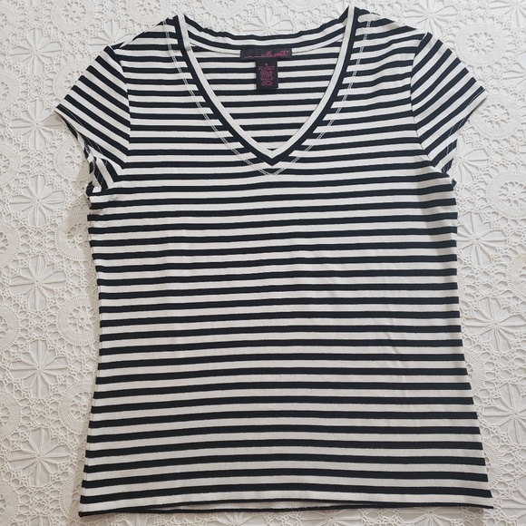 Stripe Tee, Cap Sleeve, Willi Smith, Sz S - Picture 3 of 8